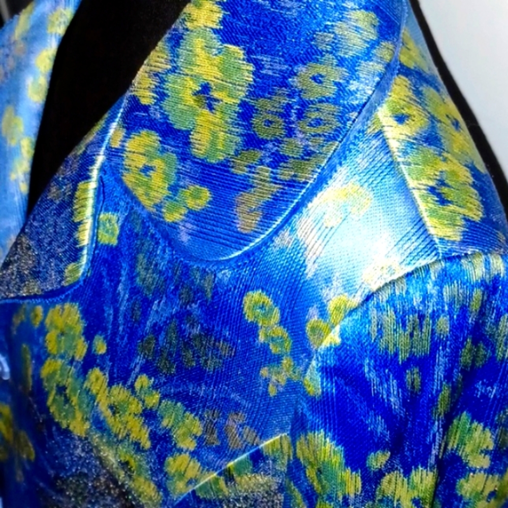 Albert Nipon Vintage Field Of Flowers Silk Blazer - image 3